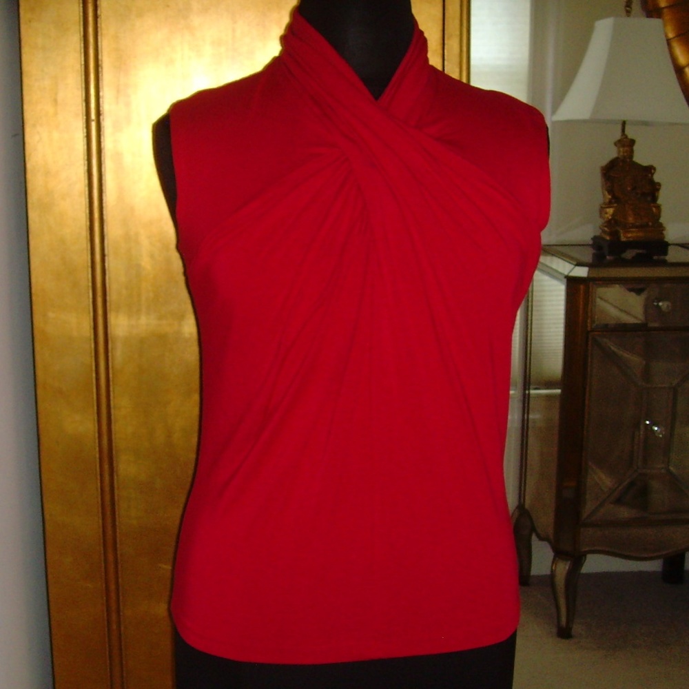 JONES NEW YORK Collection Cross-Front Top - XL Raspberry Pink